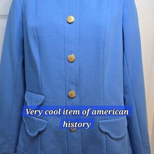 Wool Silk Coat Womens SZ M Vintage Flight Attendant Pan Am Stewardess Windprof